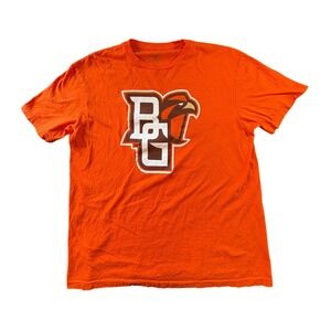 BGSU Falcons T Shirt Mens Large Orange Excellent Bowling Green State